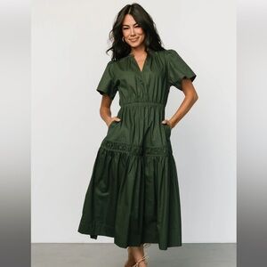 Baltic Born Jerrah midi dress in deep green size XL.
